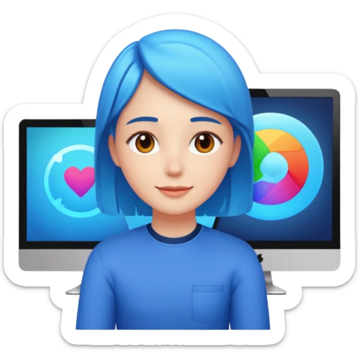 i want an emoje a person had completed his interview which is taken by Artificial interlligence in a computer sticker