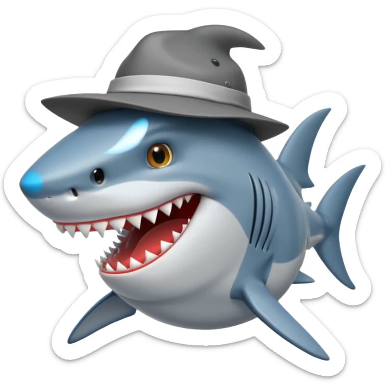 shark with a hat sticker