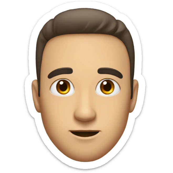 A man with his eyes wide open and both of his eyebrows are raised up until his forehead sticker
