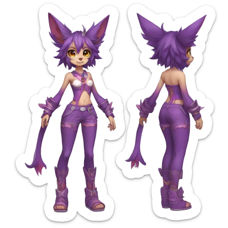 Anthro cool cute kawaii LiLaiRa-Modern-Vernid-Fakémon Full Body sticker