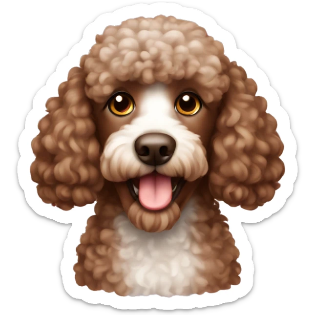 brown poodle sticker