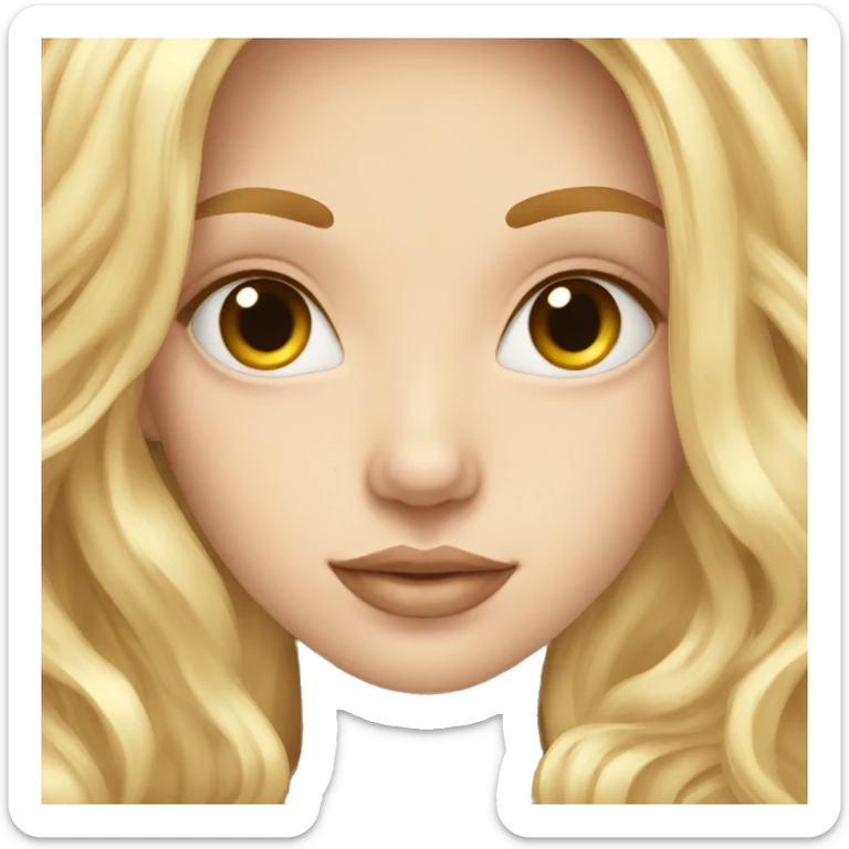 Pretty fair skin colour with golden long hairs sticker