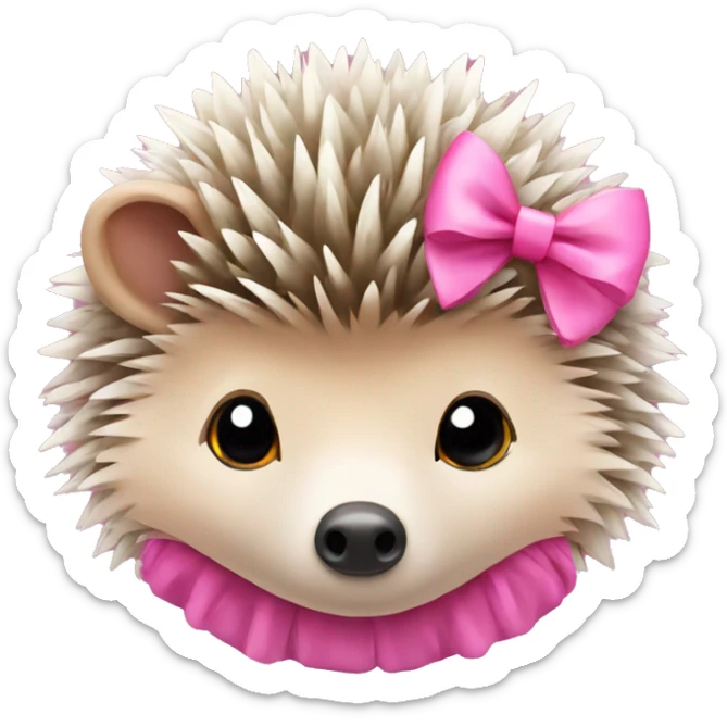 Hedgehog with a pink bow sticker