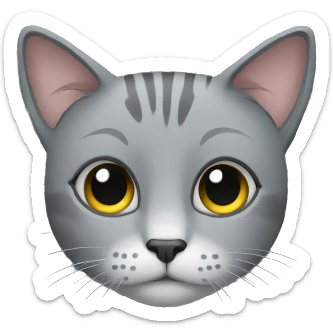 grey cat sticker