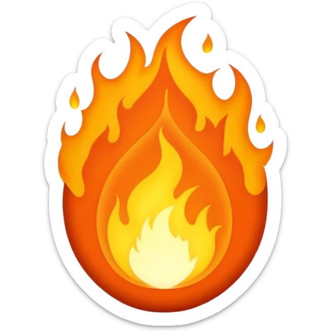An oval ball of Flames with a long black vertical slit down the center sticker