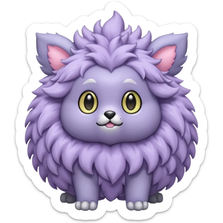 Purloin-Espurr-Rocruff-Fakémon-hybrid-creature (full body)  sticker
