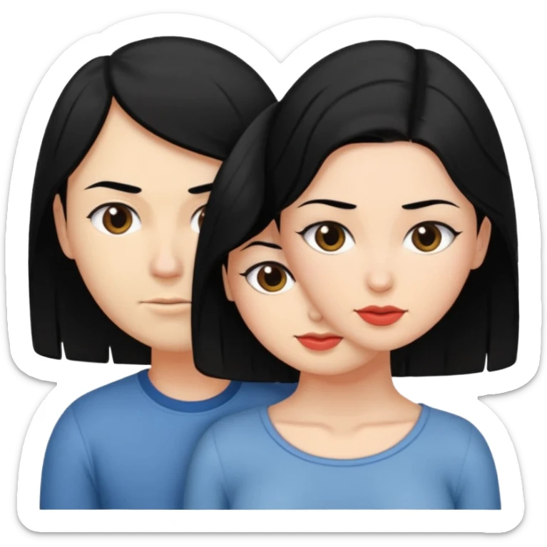 I want an female with black hair in doggystyle sex position with her head facing me and her ass facing away & then a guy behind her eating her ass sticker