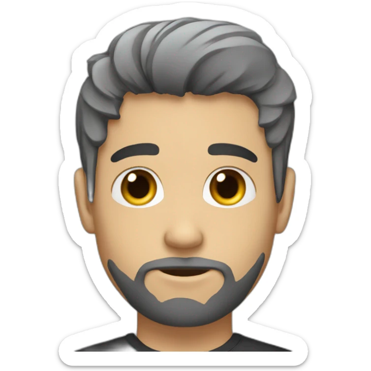 white gay young adult with black hair and threedaybeard sticker