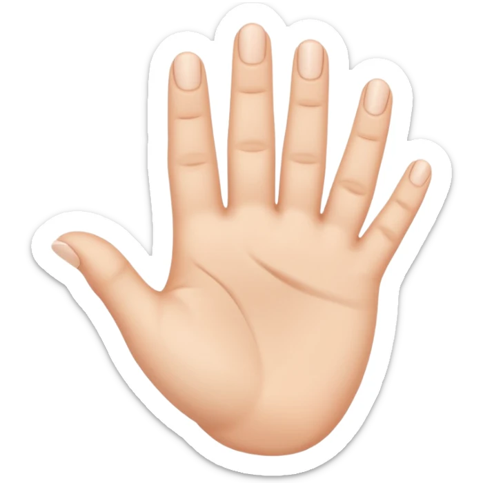 Little finger up and all the others are down with the thumb holding them. sticker