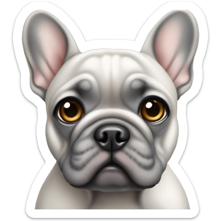Big puppy dog eyes grey French bulldog sticker