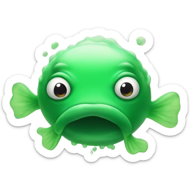 Green Blobfish With Green Smoke Coming Out Of It's Mouth sticker