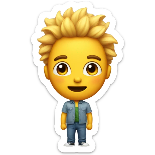 sunhead with a cute boy body sticker