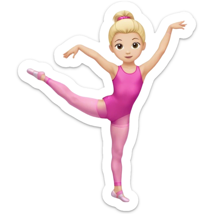  dancer-gymnast with blonde hair in pink tights  (kids) sticker