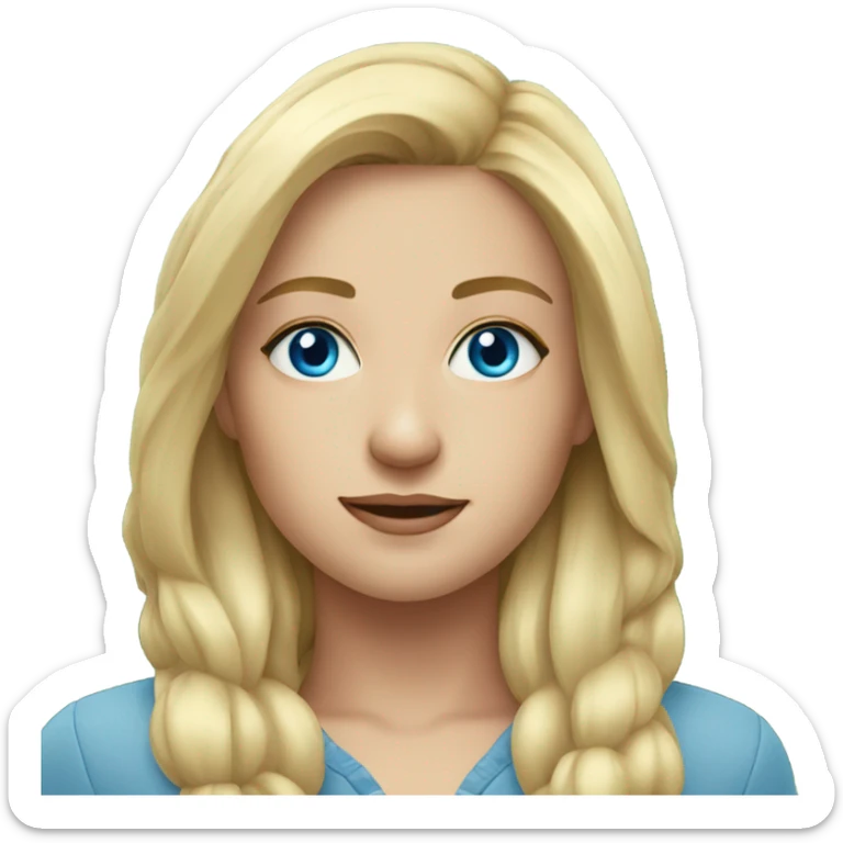 blonde girl in outdoor portrait blue eyes sticker