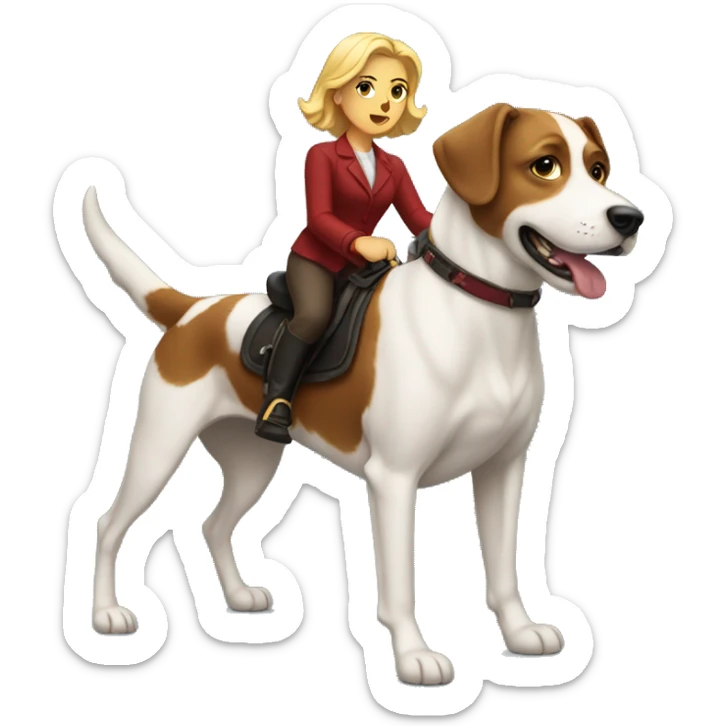 Scarlett riding a dog sticker