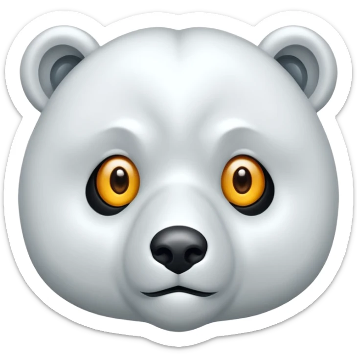 Que el oso polar este cerrando un ojo y el otro ojo abierto sin que los ojos queden manchadoa sticker