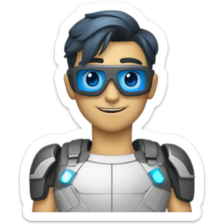 Emojis moto futurista pistera color azul sticker