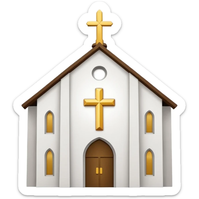 generar emoji de la oblea blanca de la iglesia que es redonda con un cruz en medio  sticker
