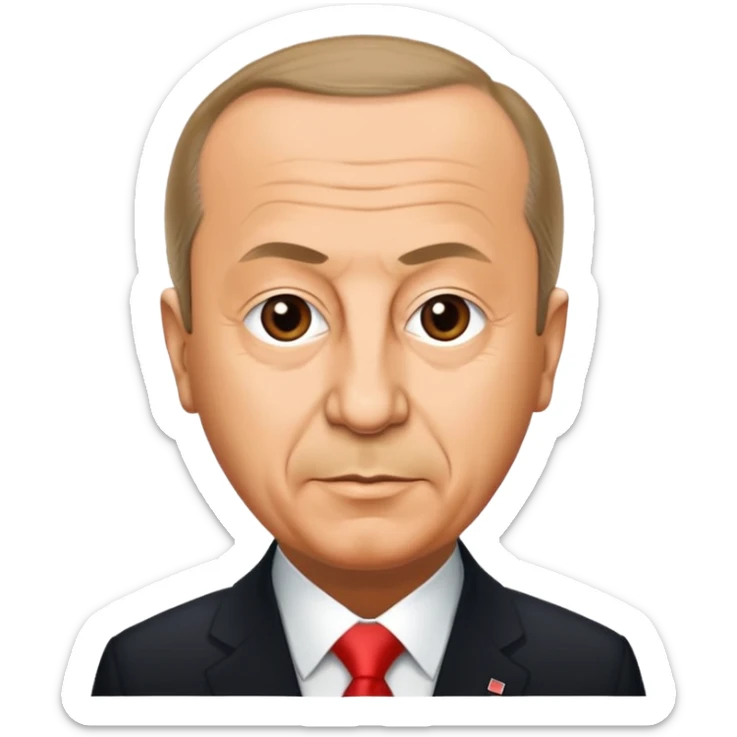 recep tayip erdoğan detaylı yüz hatları belirgin ve birazda bulanık sticker