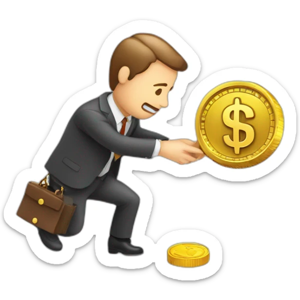 money trap concept, financial risk metaphor. businessman trying to reach a money trap with a one dollar coin sticker