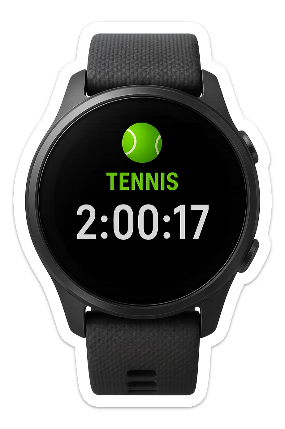 smartwatch con modalità attiva di tennis che segna 2 ore di tennis, REALISTICA 4K sticker