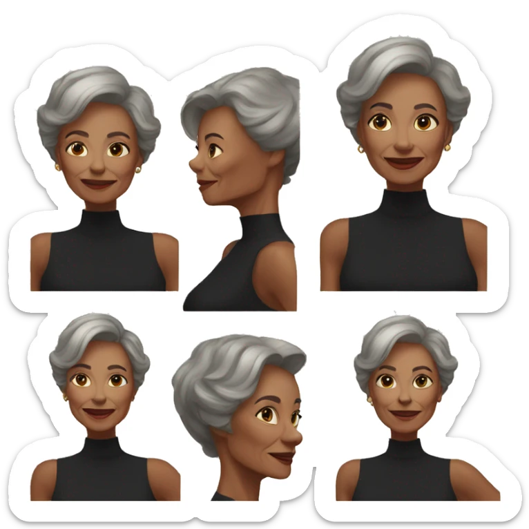 demure black dress full length selfie of older woman sticker