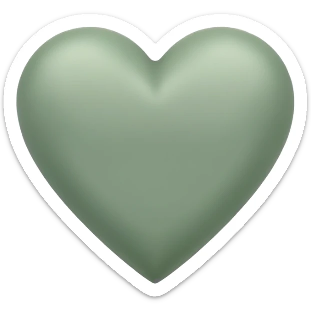 sage green heart sticker