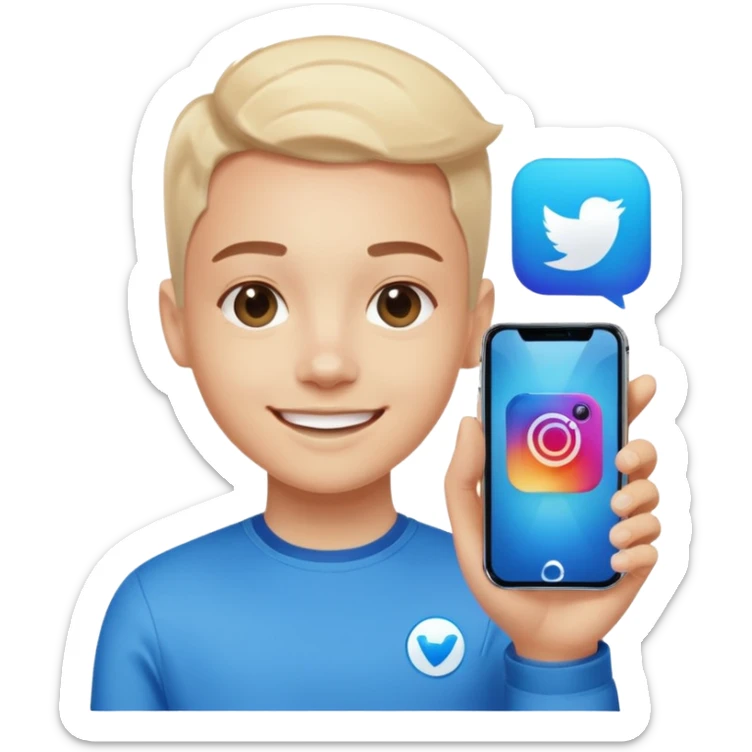 A realistic close-up photo of a professional-looking person smiling, with a blurred high-tech office background. Next to the person's face, there is a floating Instagram Blue Verified Badge. The lighting is cinematic, and the image looks like a high-end profile picture." sticker