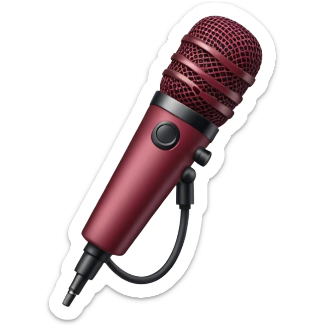 Microphone  burgundy sticker