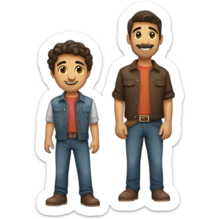 3 amigos, um menino e duas meninas. O menino tem cabelo castanho e partido no meio, uma menina de cabelo longo e castanho e uma de cabelo curto castanho sticker