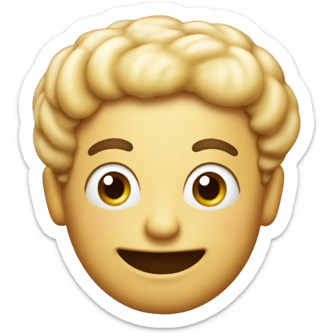 This emoji depicts a pasticciotto, a traditional A pulian pastry, with a happy facial expression.  sticker