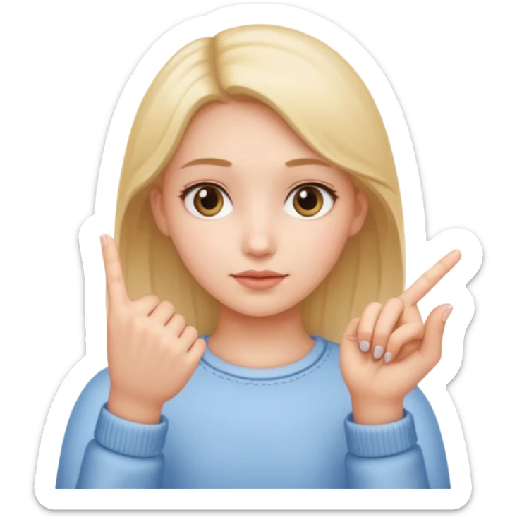 Emoji of a girl showing something is small with thumb and index finger close together sticker