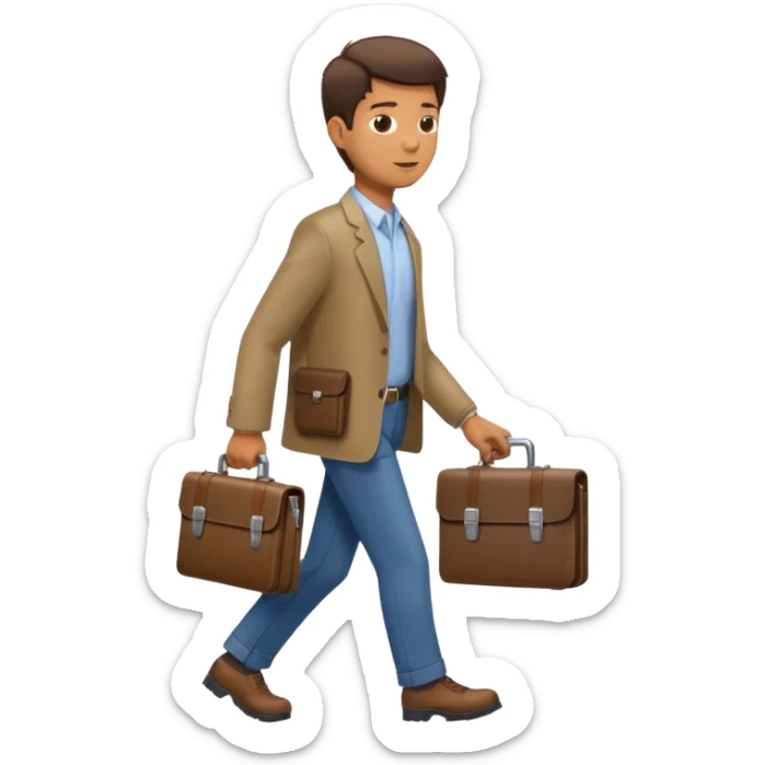 side profile of man walking with wrench in one hand and briefcase in the other sticker