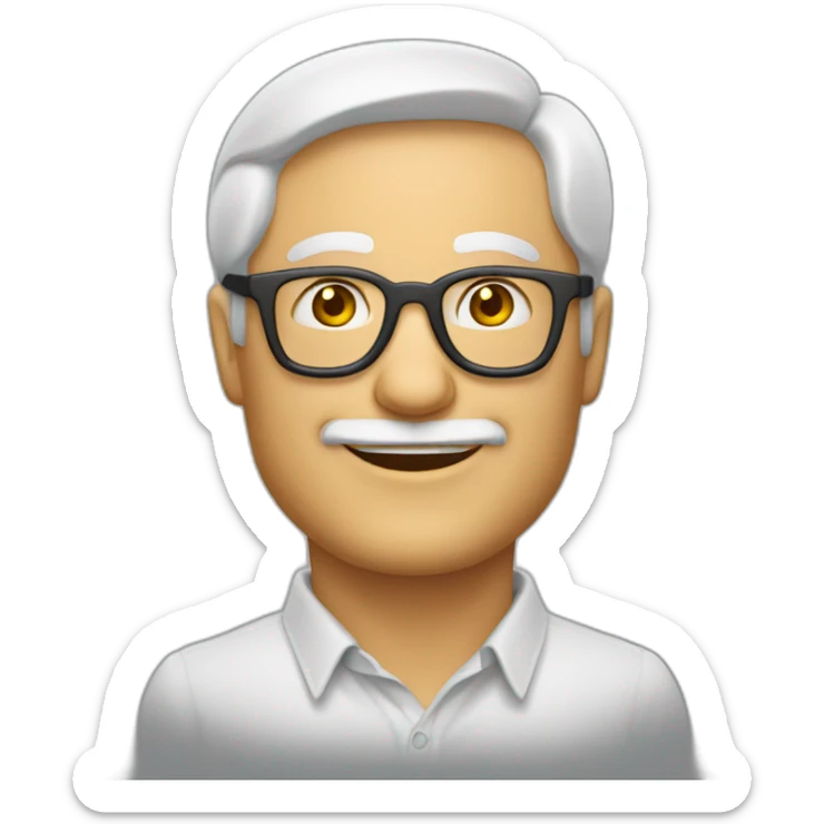 Homme scandinave de 50 ans chauve avec des lunettes souriant sticker