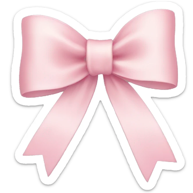 light pink ribbon bow sticker