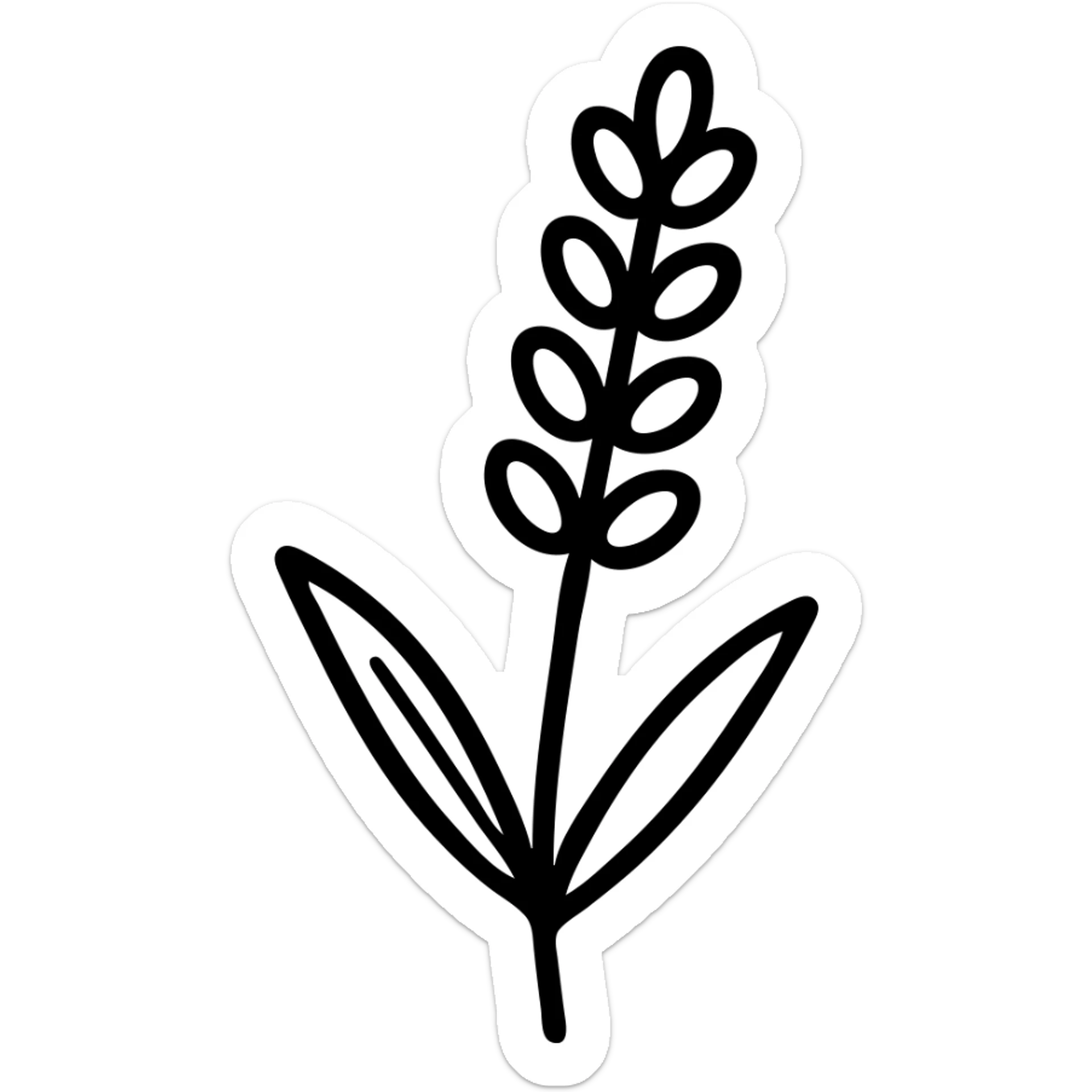 Add lavender color to the sprig, keeping the icon style clean and minimal, with no background. sticker