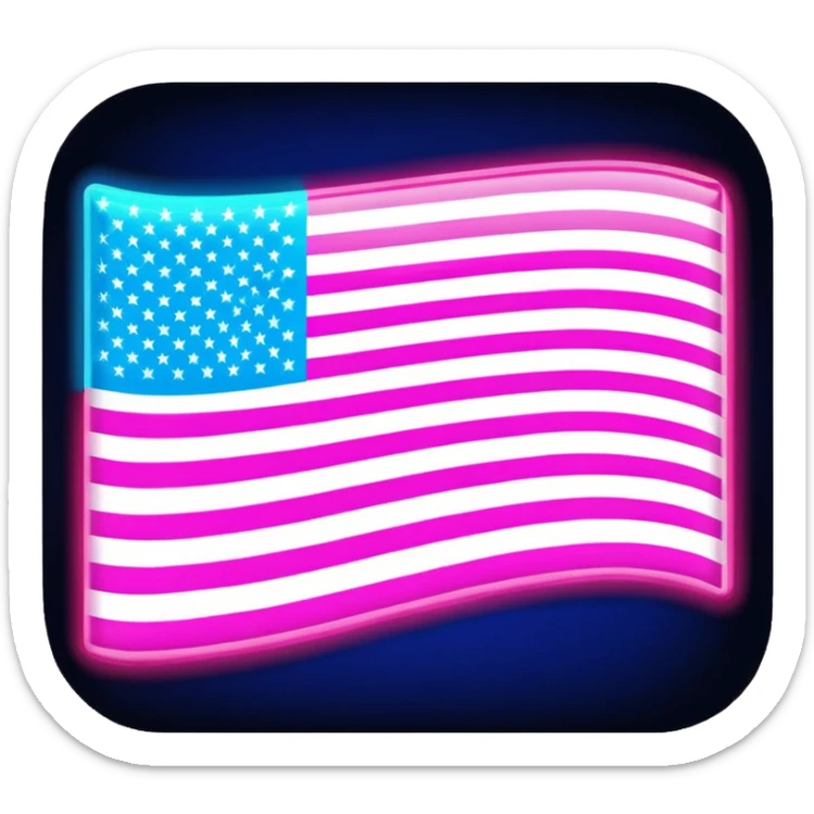 Colorful Neon Pop art American flag sticker