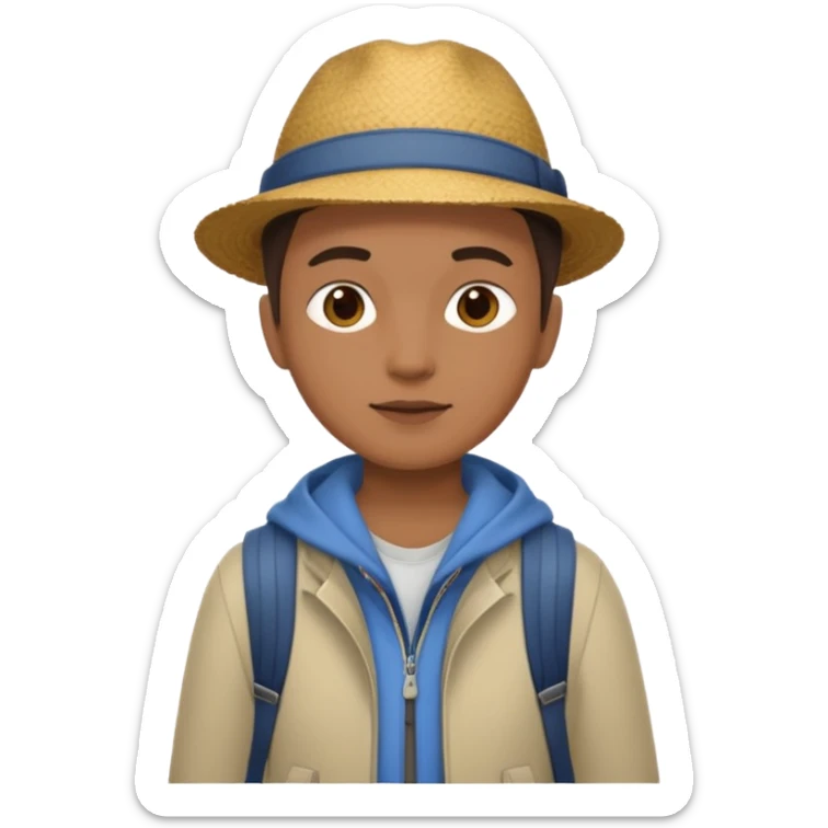 Traveler character with Casual but neat travel outfit sticker
