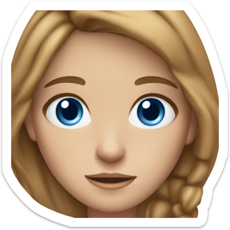 Light brown hair and blue eyed girl with freckles sticker