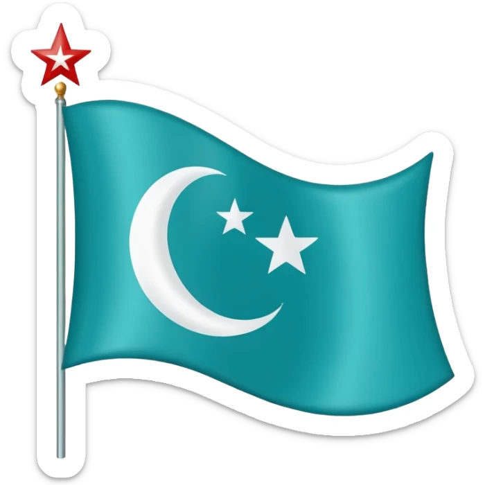 Turkuaz renginde türk bayrağı yapar mısın. Bayrak. I want to flag. Simple. sticker