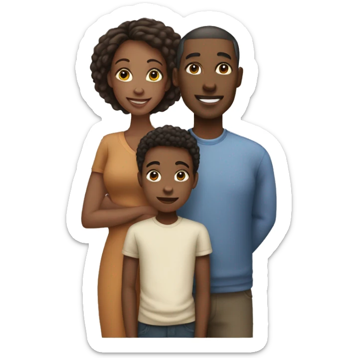 african american Mom, Dad, 4 teen boys 1 child daughter sticker