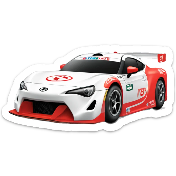 Radio Controlled Toyota 86 shaped like a Formula One race car with exposed wheels  sticker