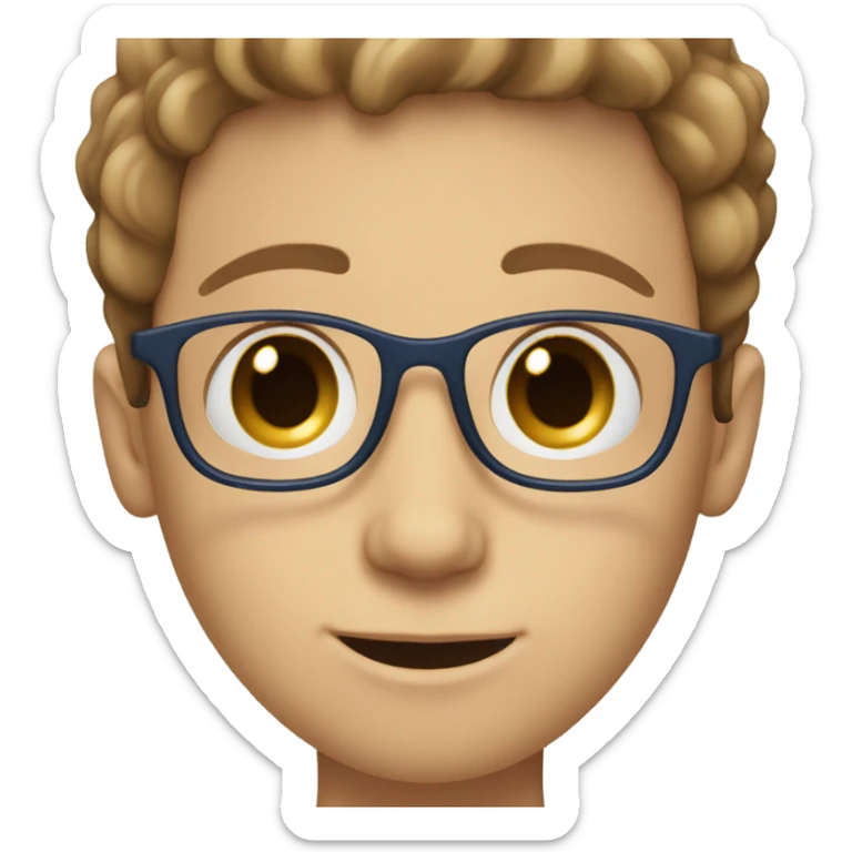 Jewish boy with blue eyes square glasses and straight light brown hair  sticker