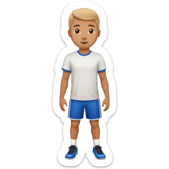 white sportsman in the playground with ball, dressed in t-shirt sticker