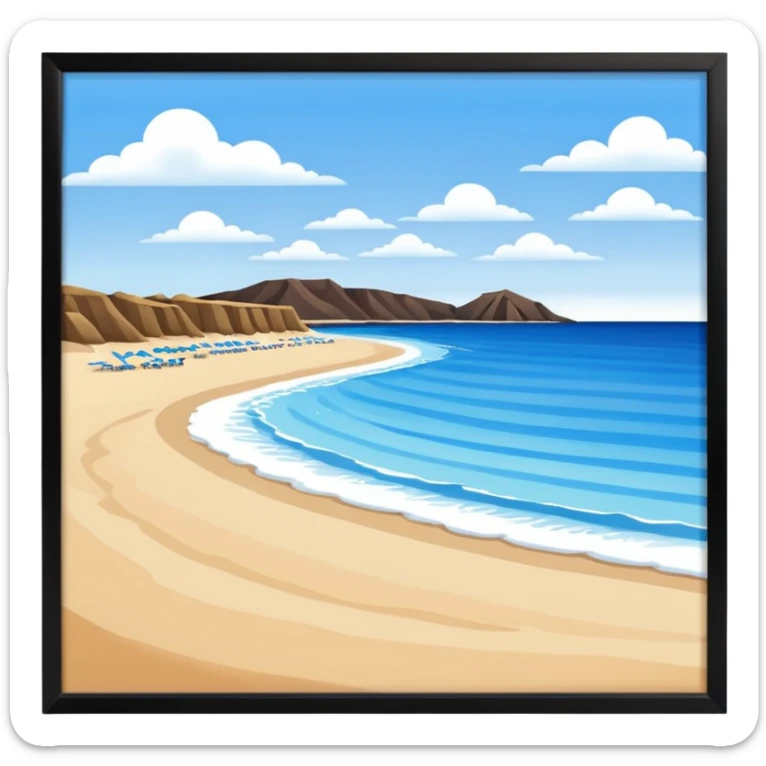 playa paisaje sin que sea un cuadro y que el cielo azul y la arena esten recortada sticker