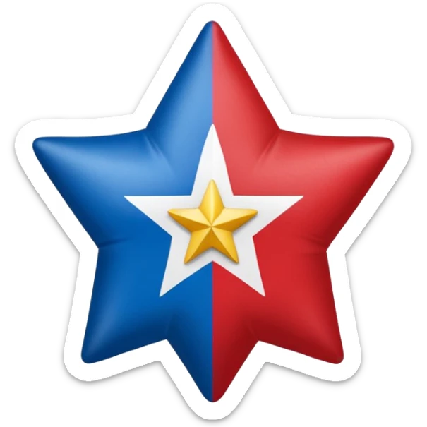 Bandera gallega cambiando el escudo por una estrella roja en el medio sticker