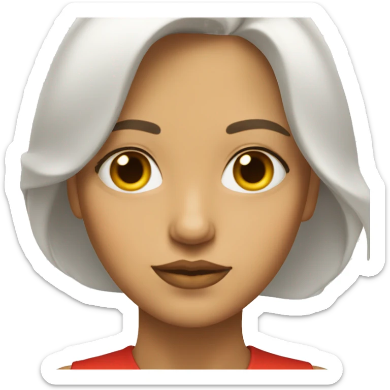 mujer blanca, pelo rojo con anteojos dorados, ojos grandes sticker