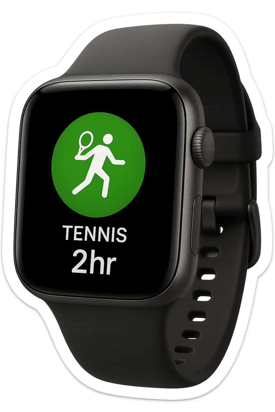 smartwatch con modalità attiva di tennis che segna 2 ore di tennis, REALISTICA 4K sticker