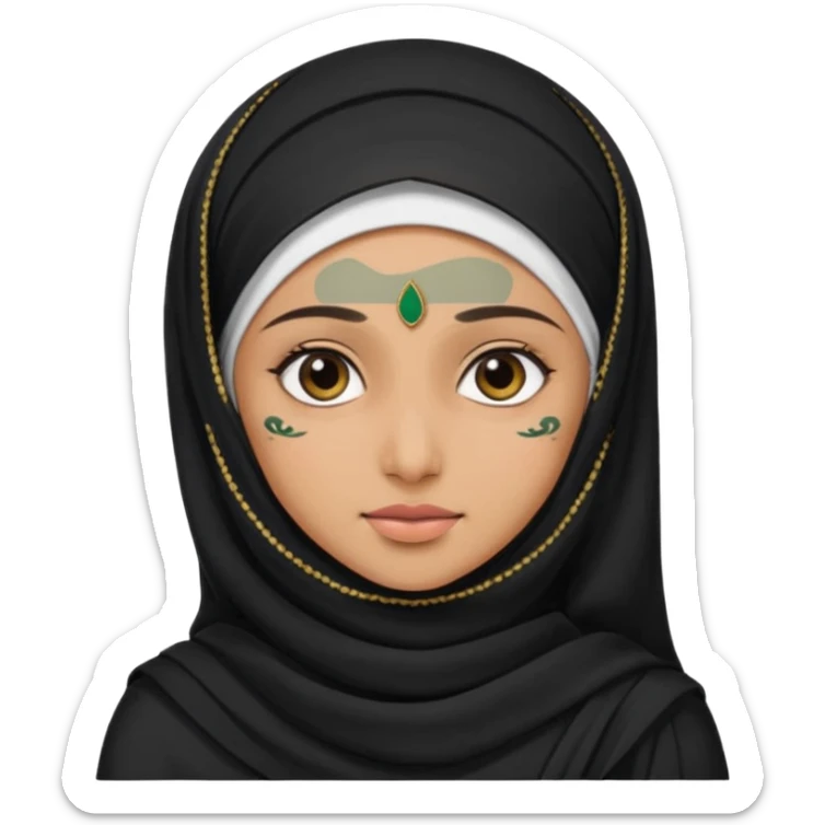 tamilnadu girl slim girl wear black saree with hijab in head create emoji like sticker sticker
