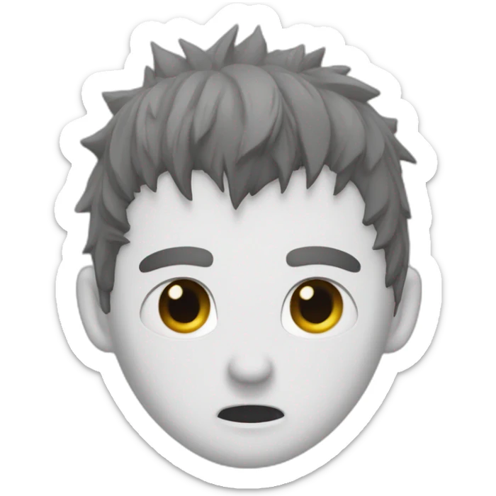 Guts berserk scar over his right eye. White streak in his hair.  sticker